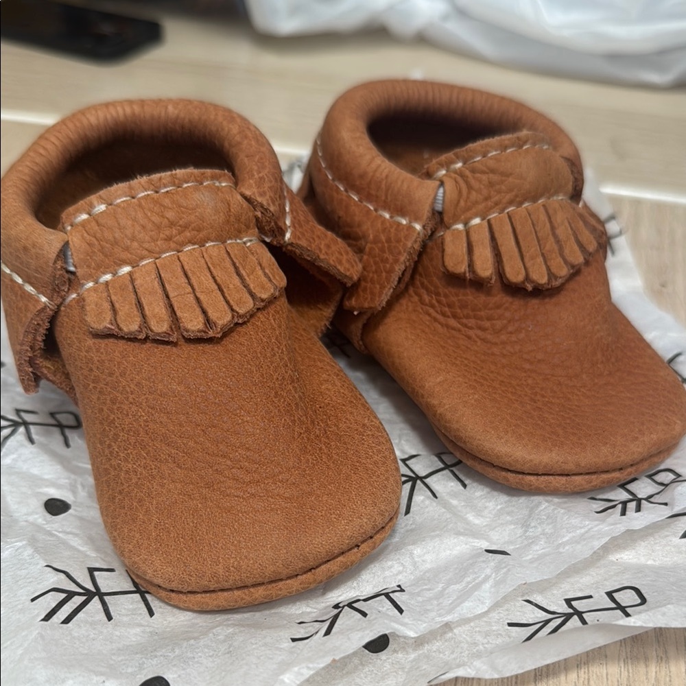 Freshly Picked Brown Leather Moccasins with Fringe